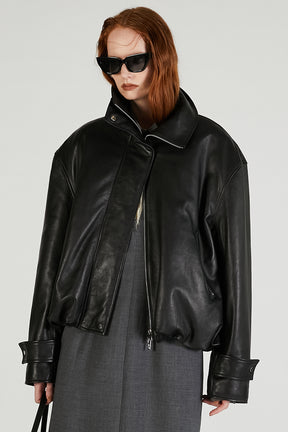 SHEEP Leather High Neck Blouson - 2025 AUTUMN