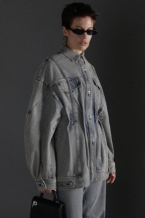 [24Autumn PRE ORDER] Zip Denim Shirt Blouson