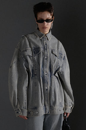 [24Autumn PRE ORDER] Zip Denim Shirt Blouson