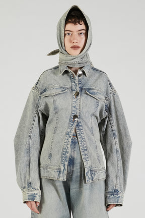 Scarf-Shaped Denim Jacket