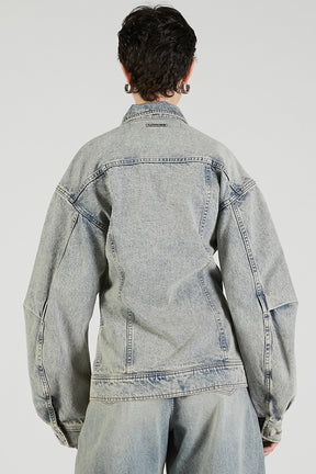 Scarf-Shaped Denim Jacket