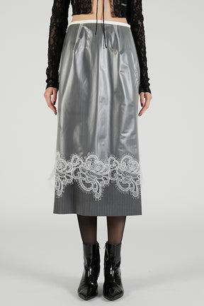 PVC Layered Midi Skirt - 2025 AUTUMN