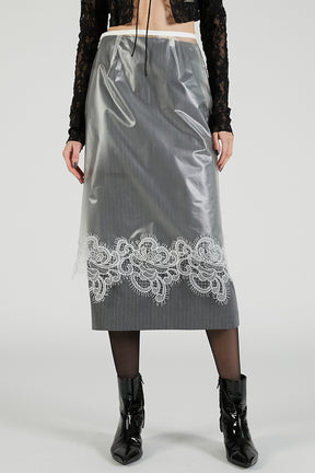 PVC Layered Midi Skirt - 2025 AUTUMN