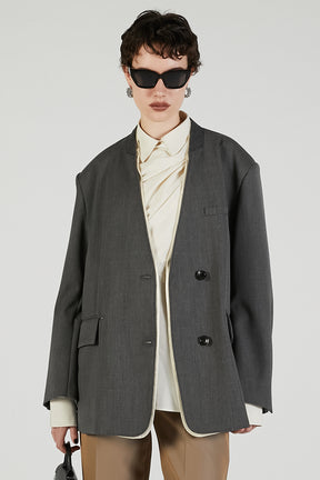 No Collar Big Jacket - 2025 AUTUMN