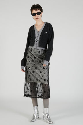V-Neck Layered Cardigan - 2025 AUTUMN