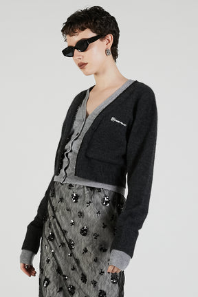V-Neck Layered Cardigan - 2025 AUTUMN