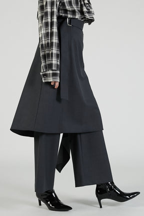 Drop Hem Layered Skirt Pants