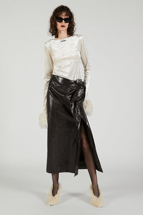 Fur Sleeve Velour Top - 2025 AUTUMN