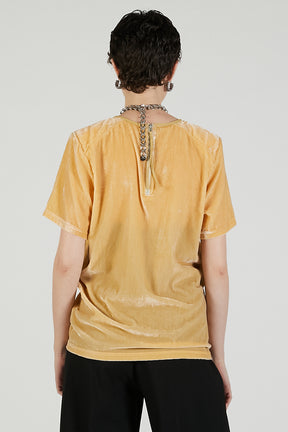 Shoulder Gathered Velour T-Shirt - 2025 AUTUMN