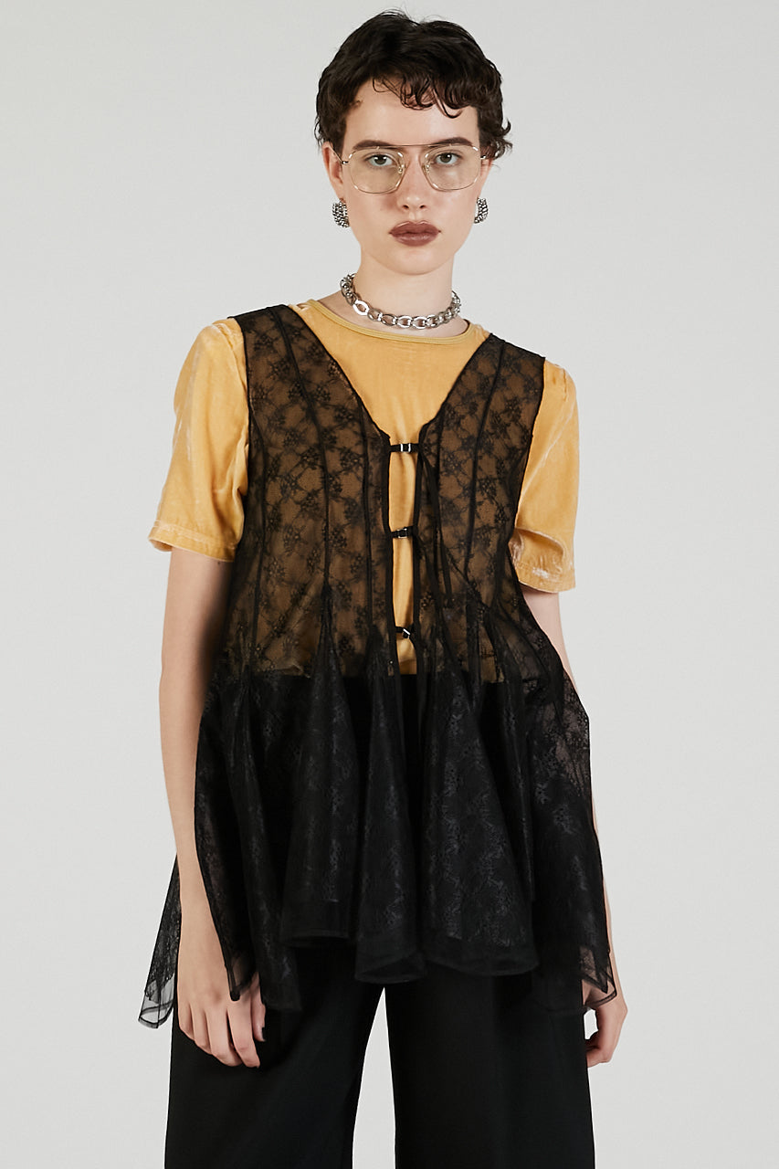 【美品】prank project V-Cut Lace Logo Top SALE / CUTSEW