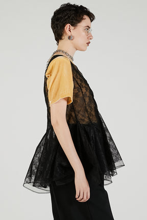 Random Hem Lace Top