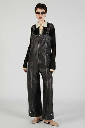 Layered Sheer Ribbed Slim Knit Shirt
