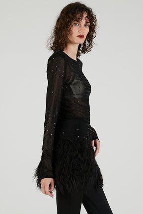 Stone Mesh Skin Top
