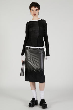 PVC Layered Midi Skirt - 2025 AUTUMN