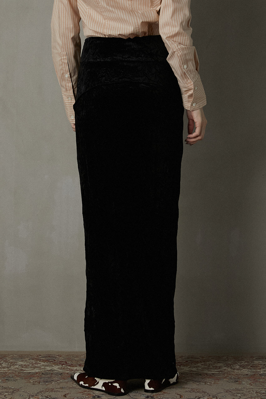 Open Fastener Velvet Skirt