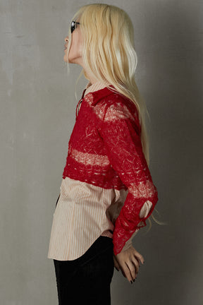 [24Autumn PRE ORDER] Mohair Lace Cropped Cardigan