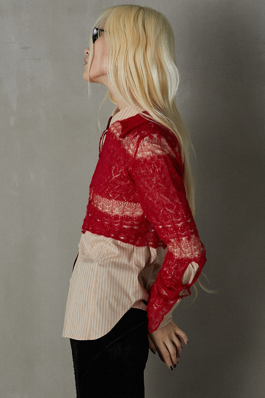 Mohair Lace Cropped Cardigan