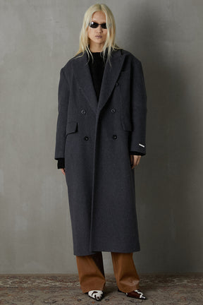 【24WINTER PRE ORDER】Melange Wool Long Double Coat