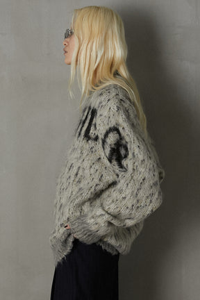 [24Autumn PRE ORDER] LOGO Melange Shaggy Knit