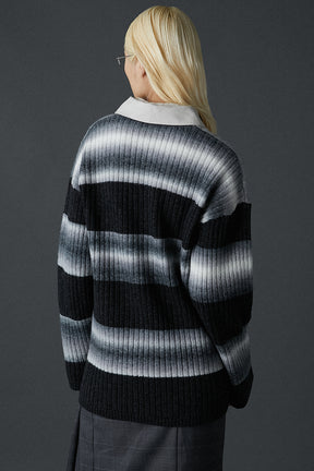 [24AUTUMN PRE ORDER] BLUR BORDER RUGGER KNIT