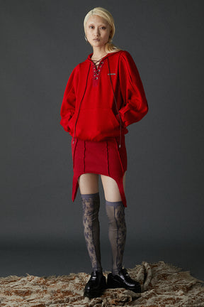 Flower Motif Lace Knee High Socks