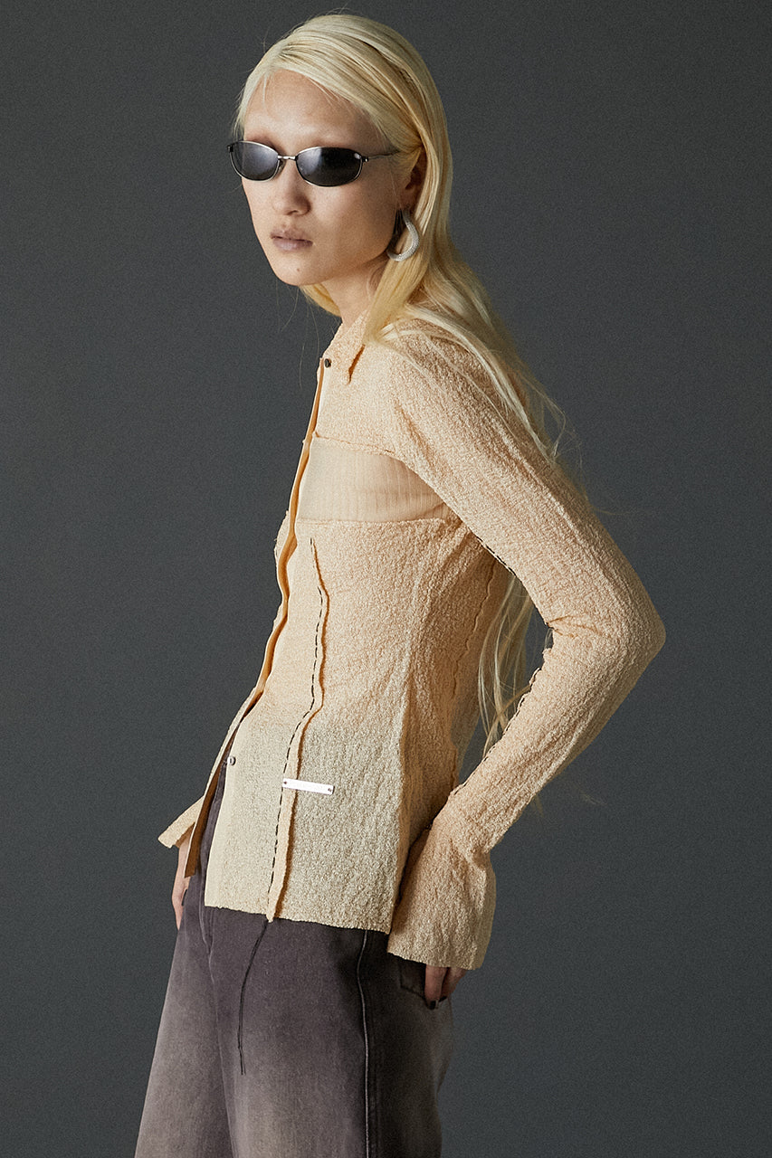 Color Stitch Knit Slim Shirt