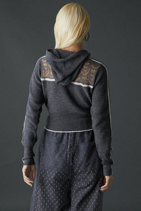 Mohair Track Knit Hoodie