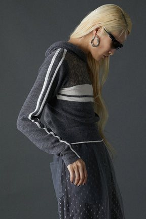 Mohair Track Knit Hoodie