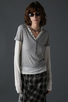 Henley Layered Top