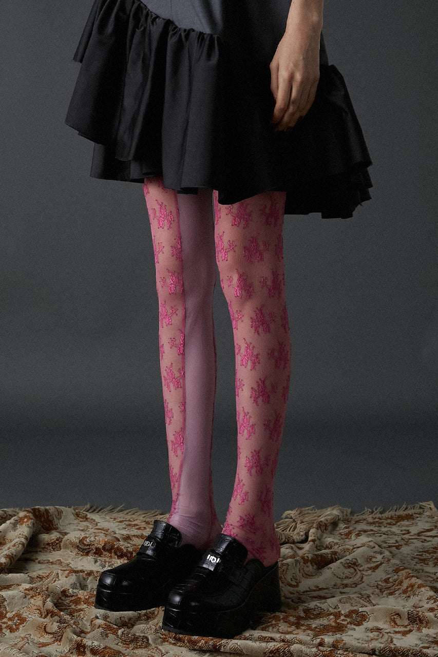 Flower Motif Lace Tights