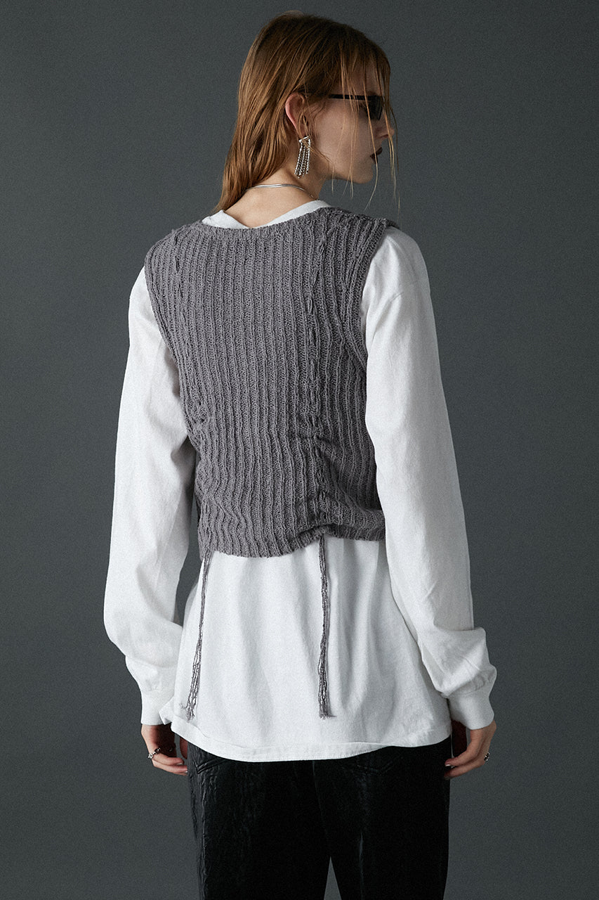 Henley Bouclé Knit Tank