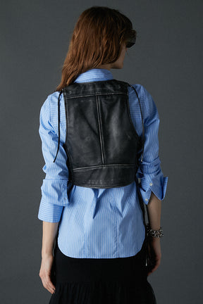 [24Autumn PRE ORDER] Leather Biker Vest