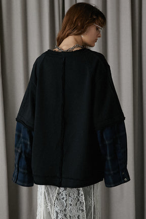 [24Autumn PRE ORDER] Shirt Layered Sweatshirt