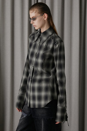 [24Autumn PRE ORDER] Multi Check Body Pierce Shirt