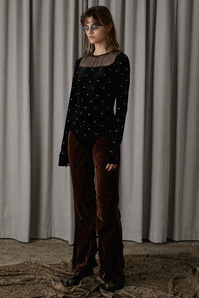 Velvet Flare Pants