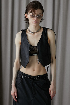 [24Autumn PRE ORDER] Leather Biker Vest