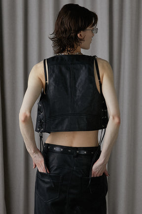 [24Autumn PRE ORDER] Leather Biker Vest