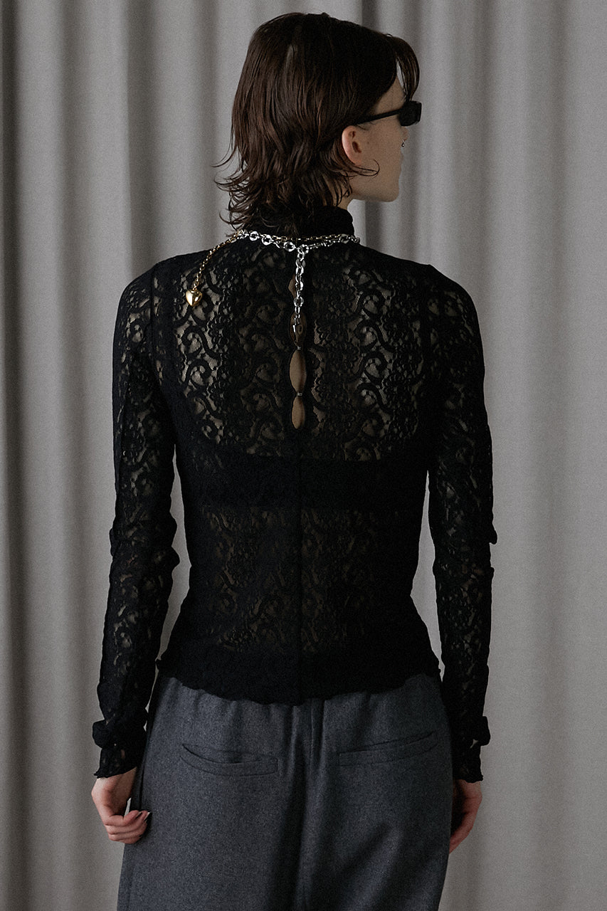 [24Autumn PRE ORDER] Lace Script Skin Top