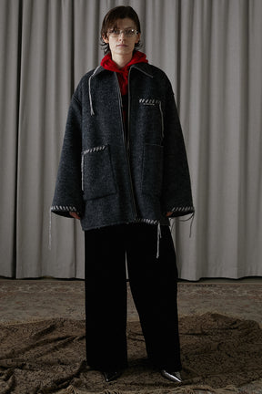 Mohair Track Knit Hoodie