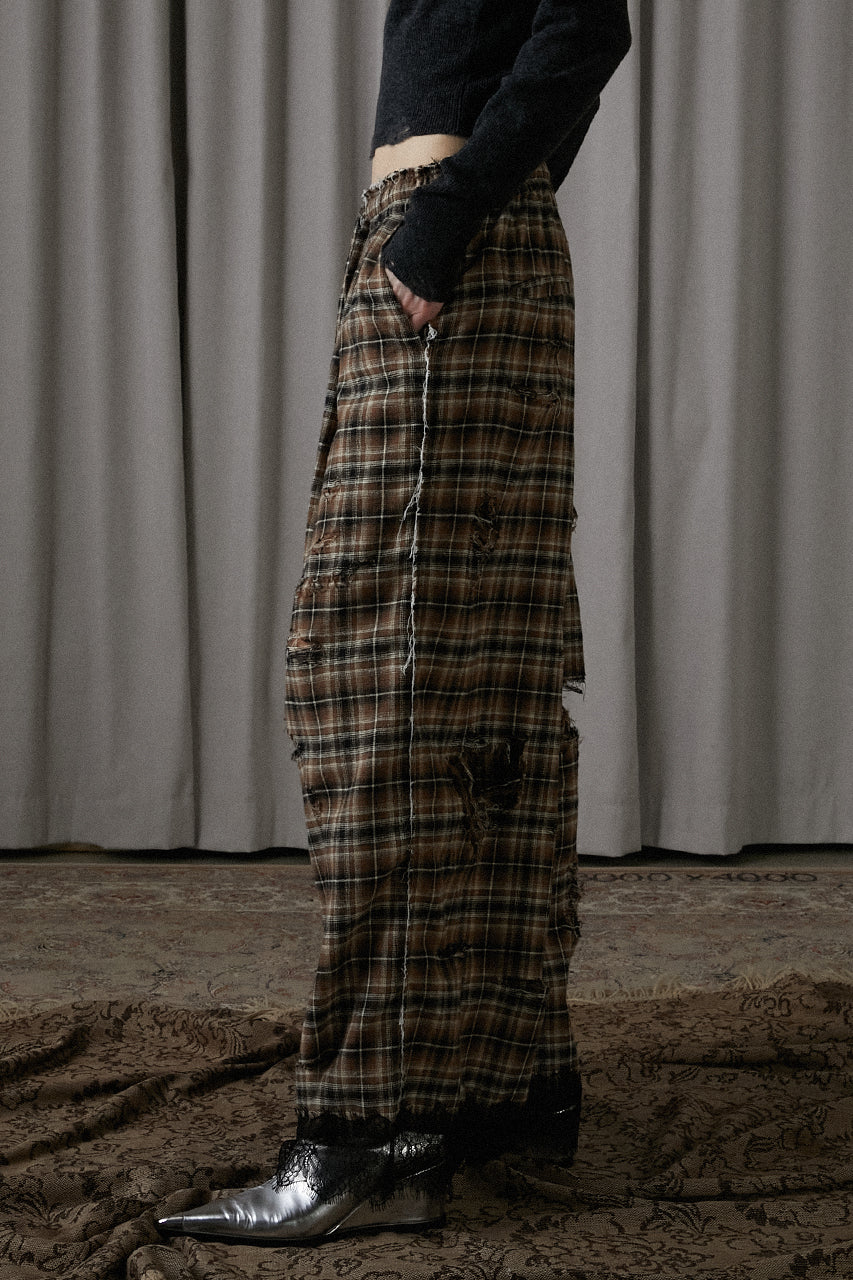 [24Autumn PRE ORDER] DAMAGED CHECK PANTS