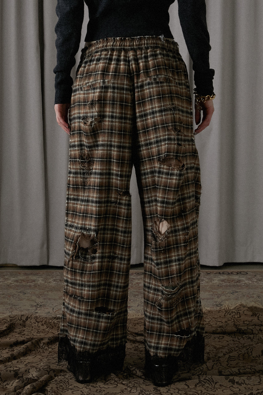 [24Autumn PRE ORDER] DAMAGED CHECK PANTS