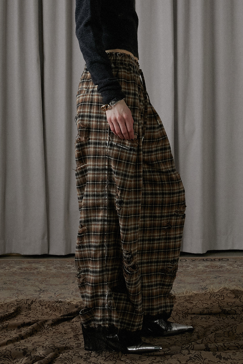 [24Autumn PRE ORDER] DAMAGED CHECK PANTS