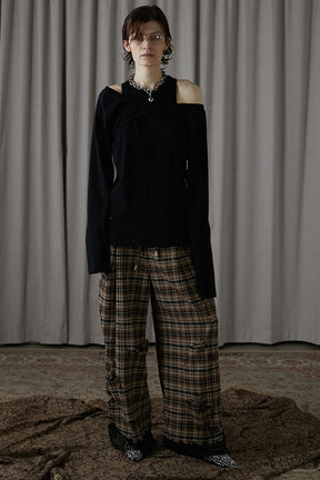 [24Autumn PRE ORDER] DAMAGED CHECK PANTS