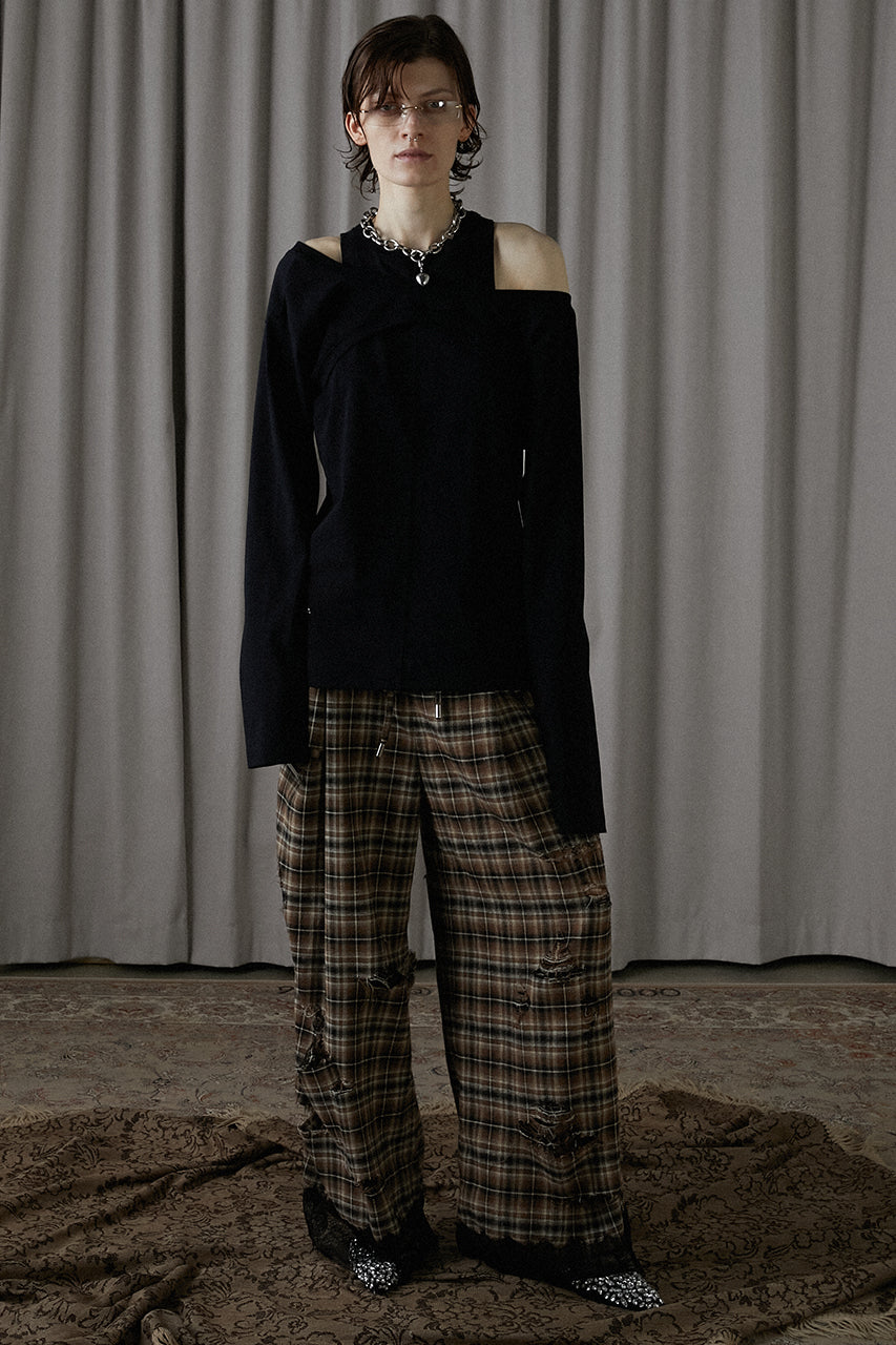 [24Autumn PRE ORDER] DAMAGED CHECK PANTS