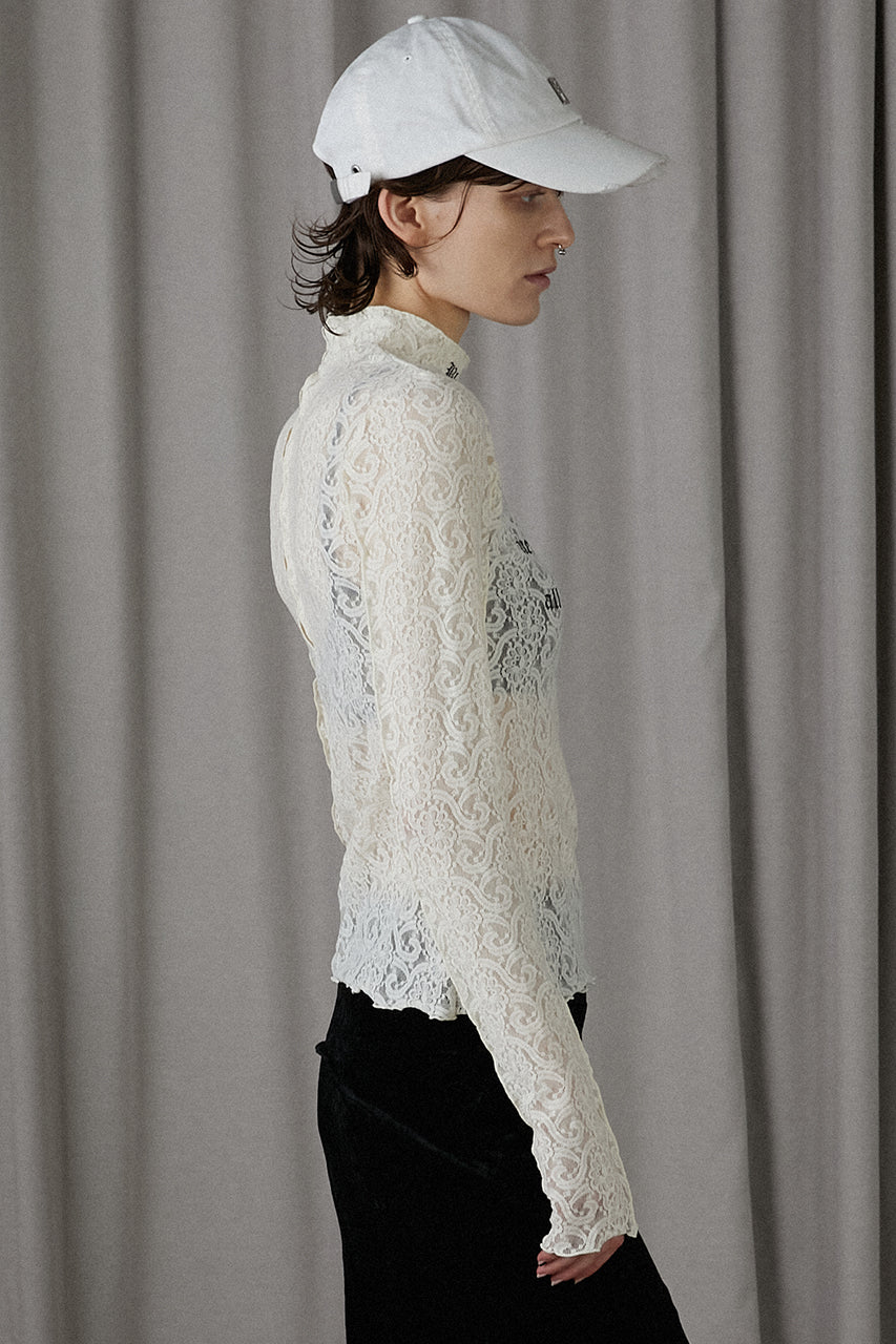 [24Autumn PRE ORDER] Lace Script Skin Top