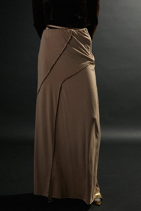 [24Autumn PRE ORDER] OUT SEAM CUT MAXI SKIRT