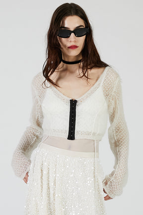 Mohair Mesh Short Cardigan