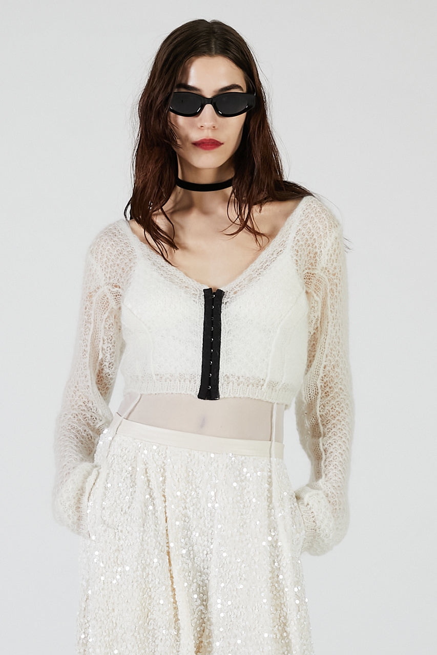 Mohair Mesh Short Cardigan