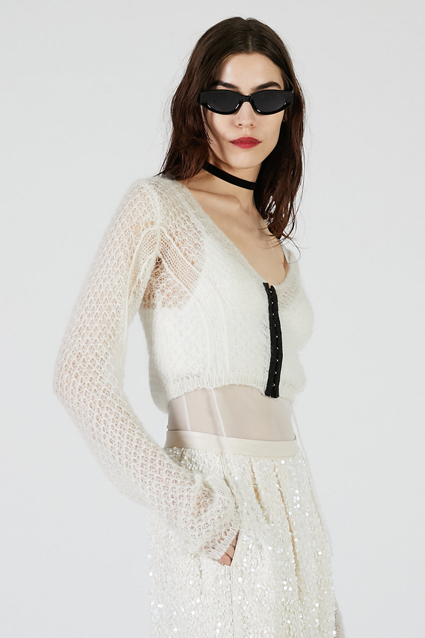 Mohair Mesh Short Cardigan