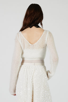 Mohair Mesh Short Cardigan